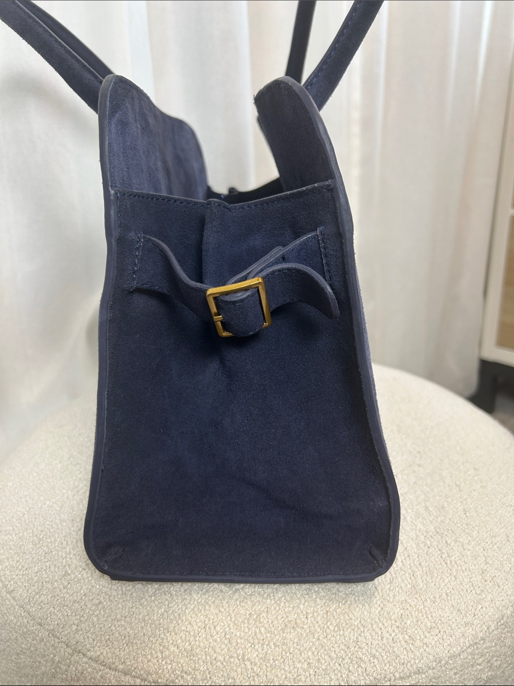 Navy Suede East West Tote Margaux Inspired - Picture 4 of 12